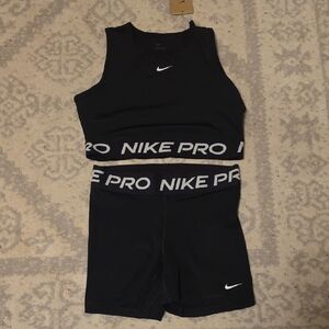 Nike Black Tank and Shorts with White Logo